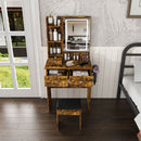 Modern Small Vanity Desk With 3 LED Lighting Modes, 3 Drawers by HouseOfZazla
