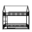 Metal House Bunk Bed With Fence And Door