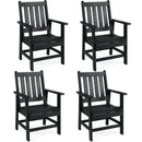 Set of 4 Patio Dining Chairs with Wide Armrests by LJGDeals