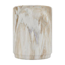 Marble-Look Stool - 18.5-Inch Accent Table