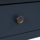 48" Solid Pine Wood Top Console Table, Modern Entryway Sofa Side Table with 3 Storage Drawers and 2 Shelves. Easy to Assemble (Blue)