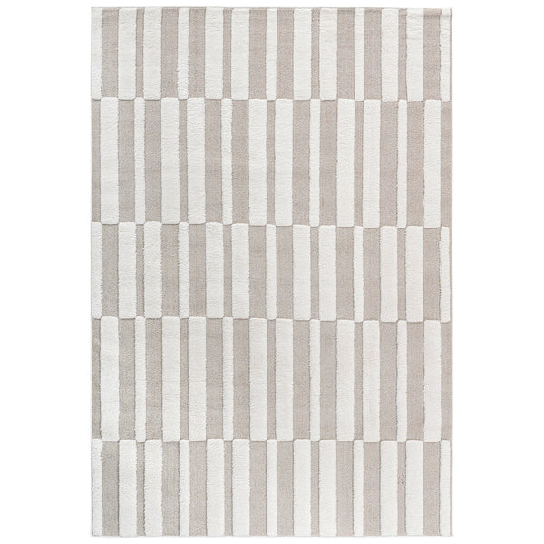 Step Collection High-Low Striped Beige/Cream Indoor Area Rug, photo 2 of 7