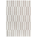 Step Collection High-Low Striped Beige/Cream Indoor Area Rug