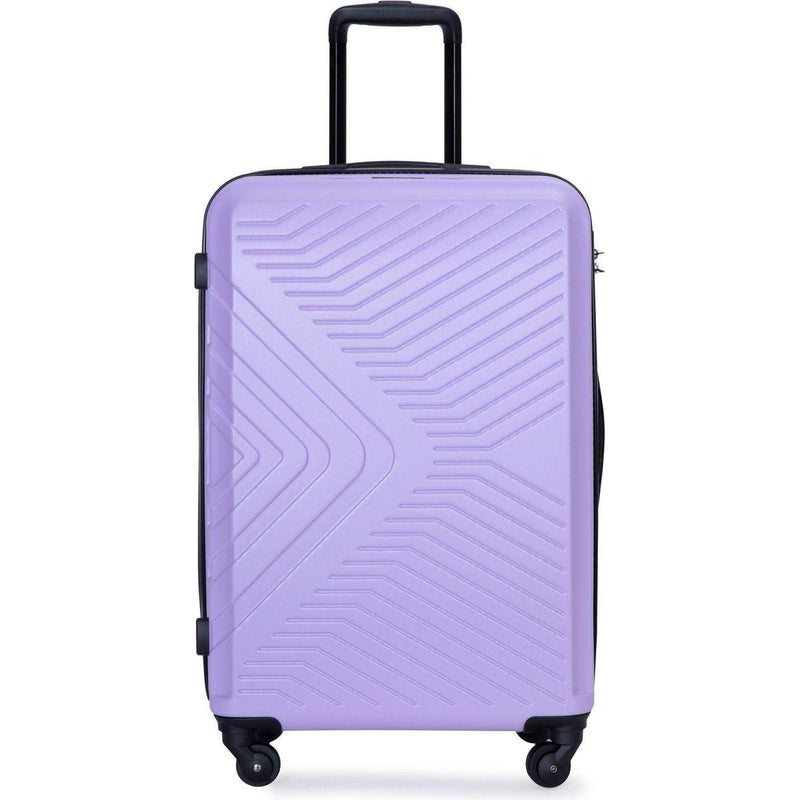 3 Piece Luggage Sets ABS Lightweight Suitcase with Two Hooks, Spinner Wheels, TSA Lock, (20/24/28), LIGHT PURPLE