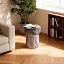 Round Geometric Outdoor End Table - Marble by HouseOfZazla