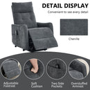 Grey Chenille Single Motor Power Lift Recliner Chair
