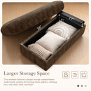 Oversized Chaise Lounge Indoor Rabbit Fur Sofa Bed With Storage Ottoman And Armrests Cup Holders With Deep Seat by HouseOfZazla