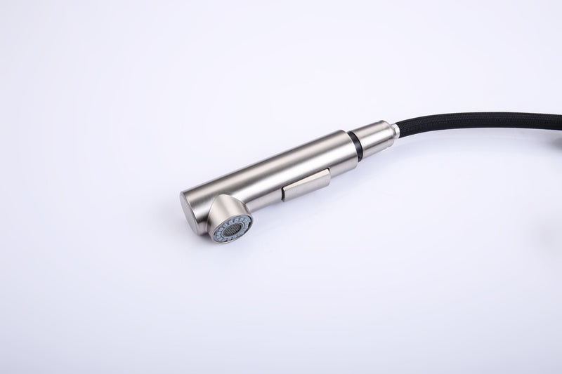 2 Handle Bathroom Sink Faucet 3 Hole with Pull Out Sprayer, Centerset Bathroom Faucets, 4 Inch Centerset Bathroom Faucet with Retractable Hose, Hot and Cold Water Mixing Faucet