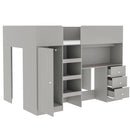 Loft Bed With Built In Wardrobe, Desk, Shelves, And Drawers by HouseOfZazla