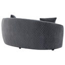 Lorraine - Upholstered Curved Loveseat - Dark Gray by HouseOfZazla