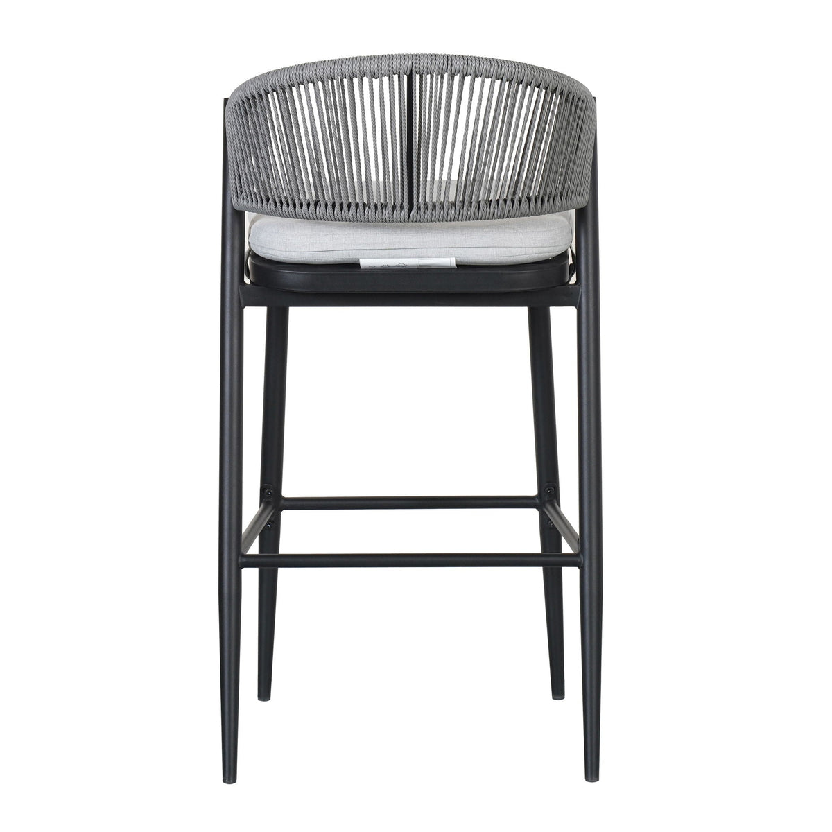 Outdoor Bar Height Metal Frame Counter Stools with Scallop-Shaped Backrest & Water-Resistant Cushions, photo 20 of 40