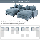 Modern Sectional Sofa With Removable Ottomans, USB Ports by HouseOfZazla