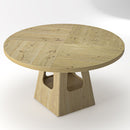Farmhouse Round Dining Table With Storage Base