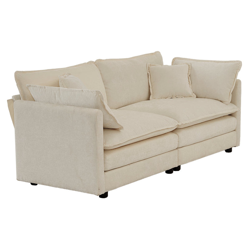 Walker Edison | 3 Piece Chenille Cloud Loveseat Sofa Set