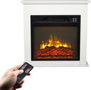 25 Inch 1400W Electric Fireplace Mantel Heater, Freestanding Space Stove with Remote Control & Realistic Flames