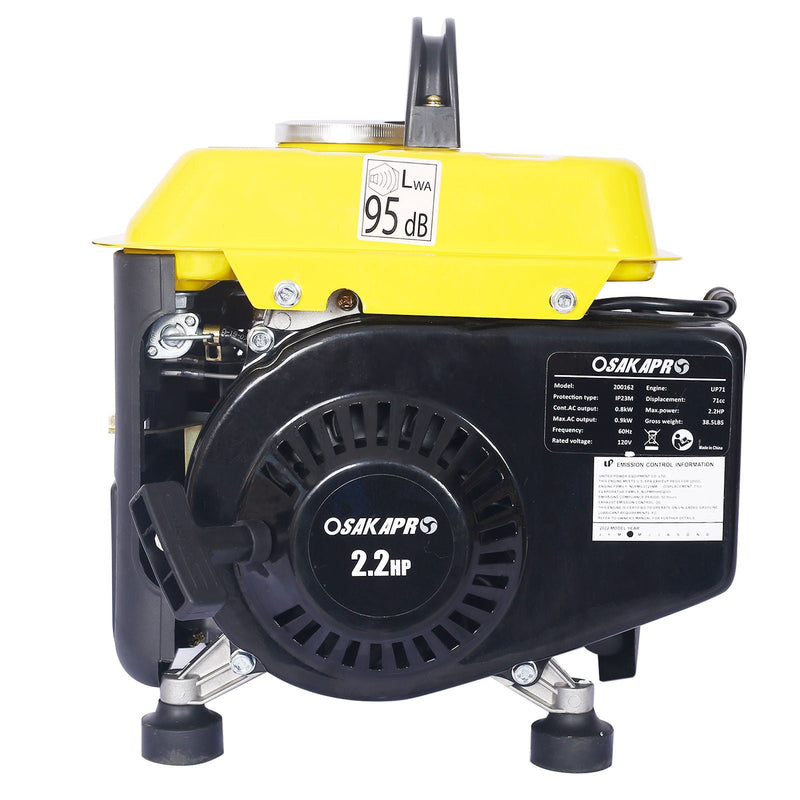 Portable Outdoor Generator Low Noise Gas Powered For Home Use - Yellow, photo 5 of 12