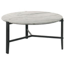 Tandi - Round Marble Coffee Table - White by HouseOfZazla