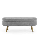 Ottoman Oval Storage Bench with Rubber Wood Legs