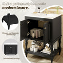 Modern Bathroom Vanity With Sink, Rectangular Cabinet With Open Shelf And Closed Storage by HouseOfZazla