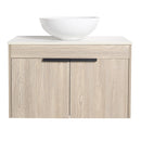 30" Modern Design Float Bathroom Vanity With Ceramic Basin Set, Wall Mounted White Oak Vanity With Soft Close Door, KD-PackingD-Packing Pieces