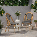 Outdoor PE Rattan and Aluminum French Bistro Chair, Set of 2 by HouseOfZazla