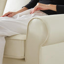 75.6" Pets friendly Leather Rolled Arm Upholstered Loveseat 2-seater Couch with Removable Back Cushion, Modern Couches for Small Spaces Living Room, Bedroom, Apartment, Beige White