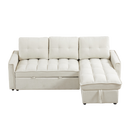 78.75" Reclining Sofa, Pull-Out Sofa Bed with USB and tape-c charging ports, L-Shaped Sectional Sofa with Reclining Storage and Arm Side Organizer Pocket Features, Living Room Comfort Sofa