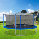 14Ft Trampoline For Adults & Kids With Basketball Hoop, Outdoor Trampolines With Ladder And Safety Enclosure Net For Kids And Adults - Blue by HouseOfZazla