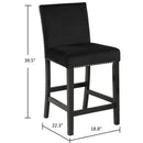 5 Piece Counter Height Dining Set With Table, Tufted Nail Head Chairs - Black by HouseOfZazla