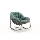 Indoor / Outdoor Oversized Wicker Egg Rocker Chair - Light Green by HouseOfZazla
