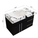 36" Floating Bathroom Vanity with Ceramic Sink and Faux Marble Top