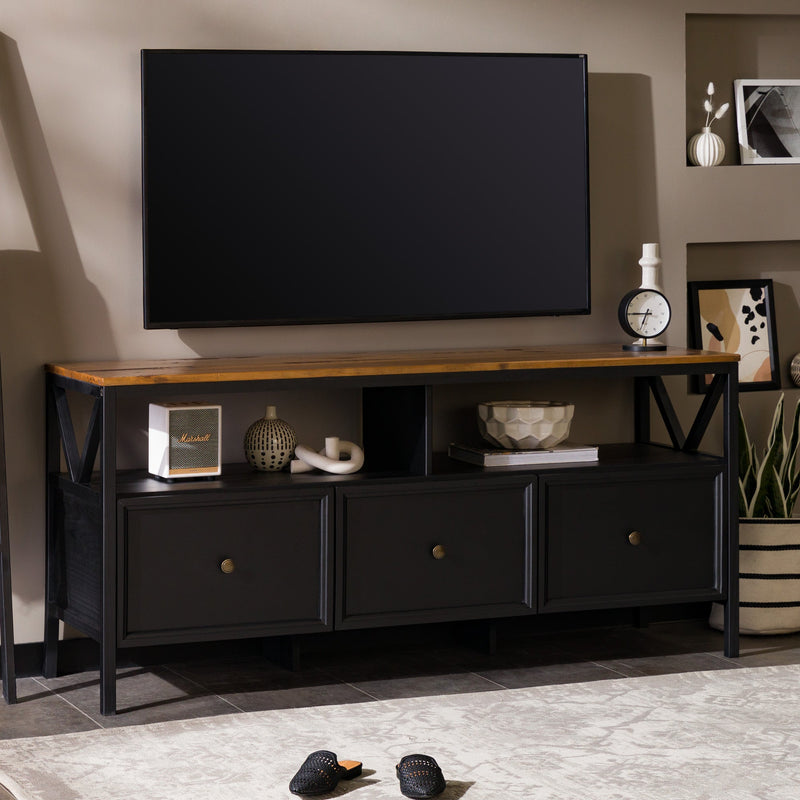 60" Distressed 3-Drawer TV Console