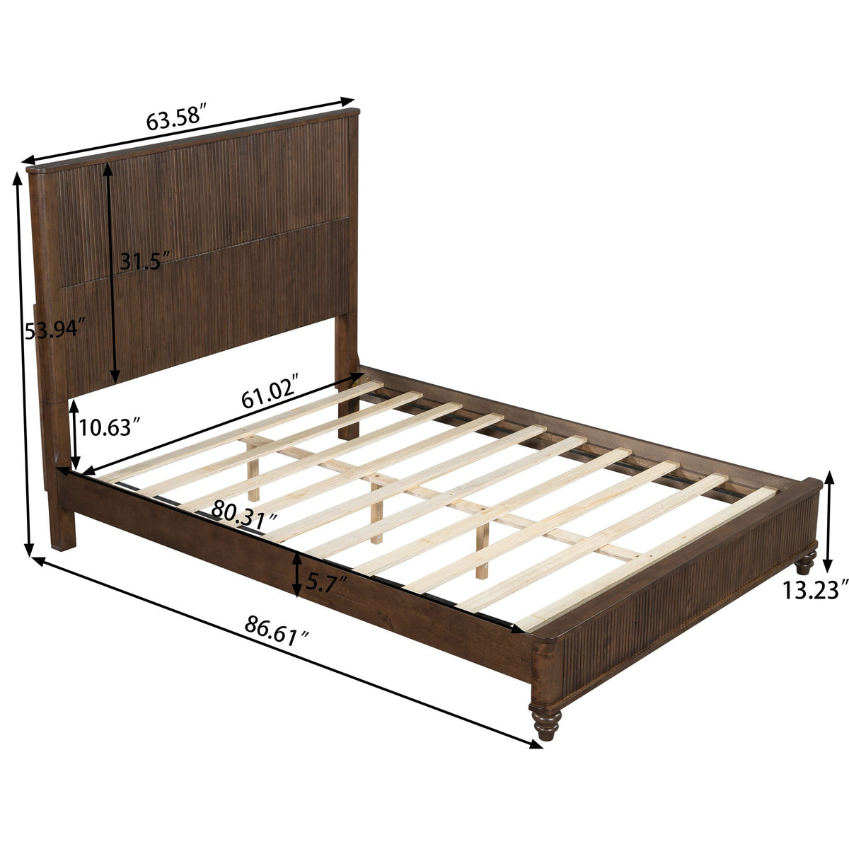 Platform Bed Frame With Tall Headboard, photo 17 of 40
