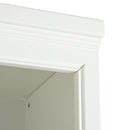 Retro Style 75'' Tall Display Shelf With Cabinet For Hallways Living Room Kitchen - White by HouseOfZazla