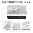 Modern Wall Mounted Bathroom Vanity With Resin Sink And Storage Rack by Unique Piece Furniture