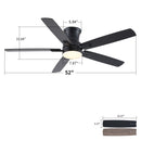 Mordern Flush Mount Ceiling Fan With Light And Remote Control by HouseOfZazla