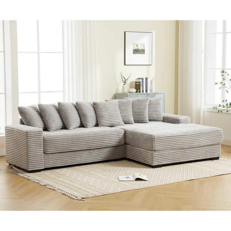 Walker Edison | Corduroy Right L-Shaped Sectional Cloud Couch