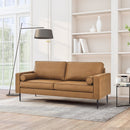 79"Mid-Century Modern Couch with high-tech Fabric Surface/ Upholstered Cushions/Pillows,Seat Sofas&Couches for Living Room Apartment Office, Large-Brown