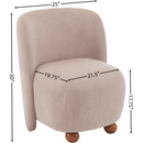 Modern Low Back Accent Chair, Upholstered Armless Living Room Chairs, Round Pine Wood Feet, for Small Living Spaces, Living Room, Bedroom, Balcony, Office, Reading Nook, Khaki