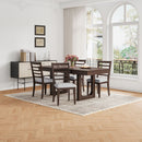 Upholstered Armless Chairs With High Ladder Back