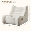 Bean Bag Chair For Adults, Lazy Floor Sofa Couch Memory Foam Bean Bag Sofas Chenille Fabric Reading Chair Comfortable Corner Lounge Sofa For Living Room - White by HouseOfZazla