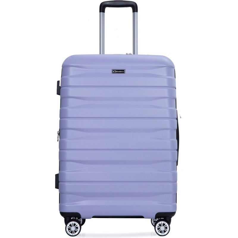 3 Piece Luggage Sets PC Lightweight & Durable Expandable Suitcase with Two Hooks, Double Spinner Wheels, TSA Lock, (21/25/29) Light Purple