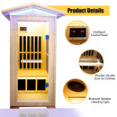 Single Person Spruce Far Infrared Sauna With Ambient Lighting And Bluetooth Music - Natural by HouseOfZazla