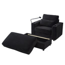 Modern Style Armchair Chaise Lounge Sofa Couch With Movable Storage Ottoman, USB Ports, Cup Holders, Phone Holder, Side Pockets by HouseOfZazla