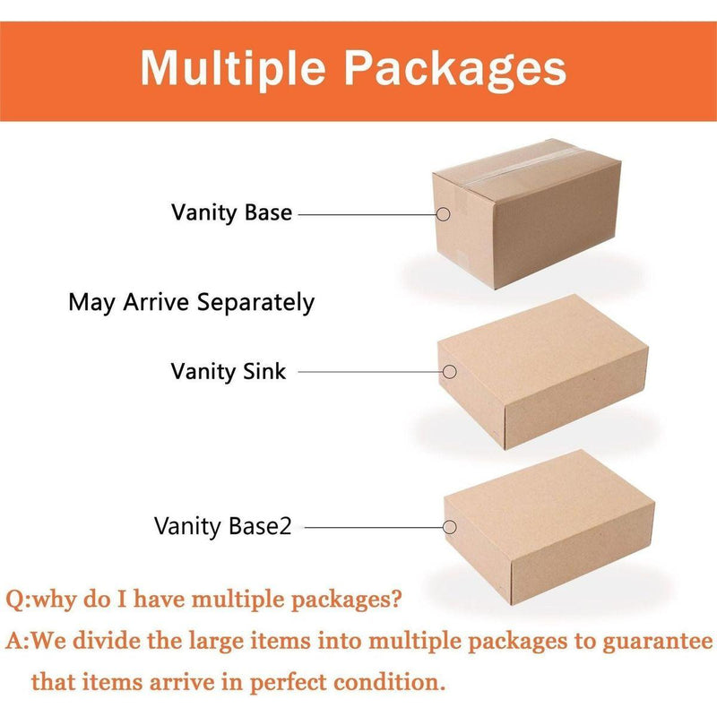 60 Inch Wall-Mounted Bathroom Vanity With Sink,, and A Small Storage Shelves (KD-Packing)