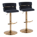 Cinch - Glam / Art Deco Adjustable Barstool With Swivel With Rounded T Footrest (Set of 2) by HouseOfZazla