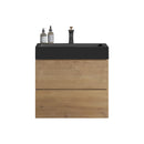 Alice - Natural Oak Bathroom Vanity With Sink, Large Storage Wall Mounted Floating Bathroom Vanity For Modern Bathroom, One-Piece Sink Basin Without Drain