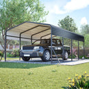13x20 FT Metal Carport,Garage with Upgraded Triangle Reinforced Frame&4 Poles,Galvanized Steel Hardtop Roof,Heavy-Duty All-Weather Shelter for Car,Truck,Boat,Outdoor Storage by Montret