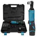 3/8Ó Cordless Electric Ratchet Wrench Set Right Angle Wrench with 2Pcs 1200mAh Batteries and Charger 7 Sockets 400RPM