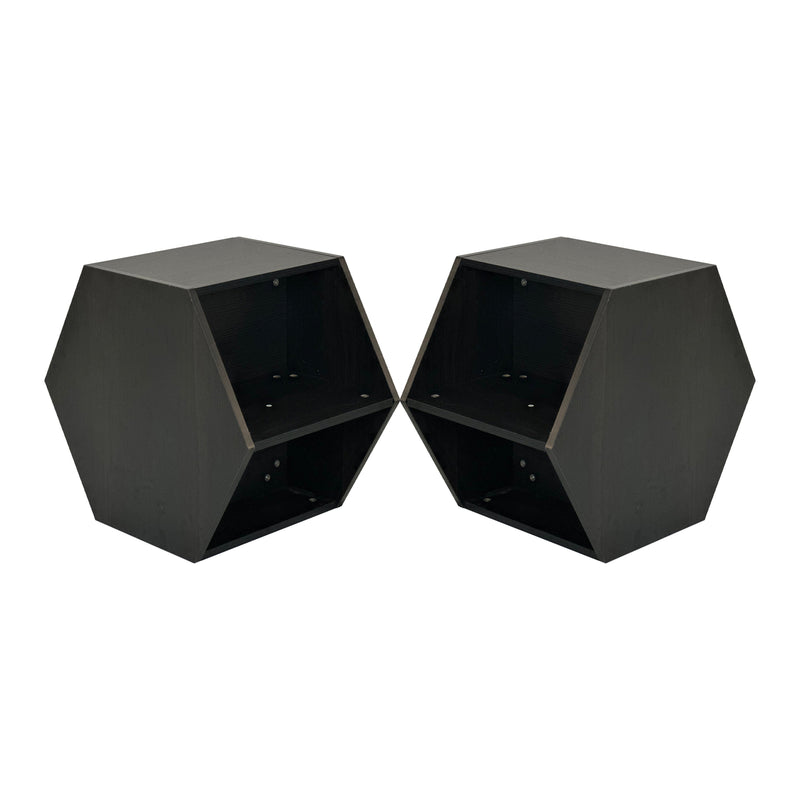 47.24" Hexagonal Coffee Table Side Table Nightstand Burmese Sumac 2PCS